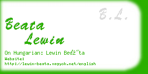 beata lewin business card